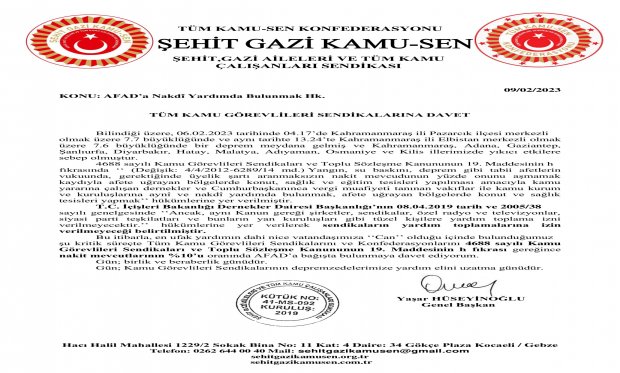 TÜM KAMU GÖREVLİLERİ SENDİKALARINA DAVET