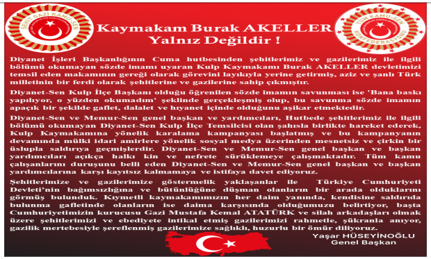 KAYMAKAM BURAK AKELLER YALNIZ DEĞİLDİR! 